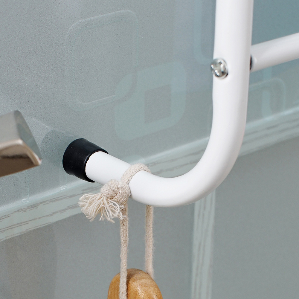 Puerta de cuatro capas gancho trasero Barra de toalla de baño sin costuras sin perforar puerta trasera percha estante de almacenamiento