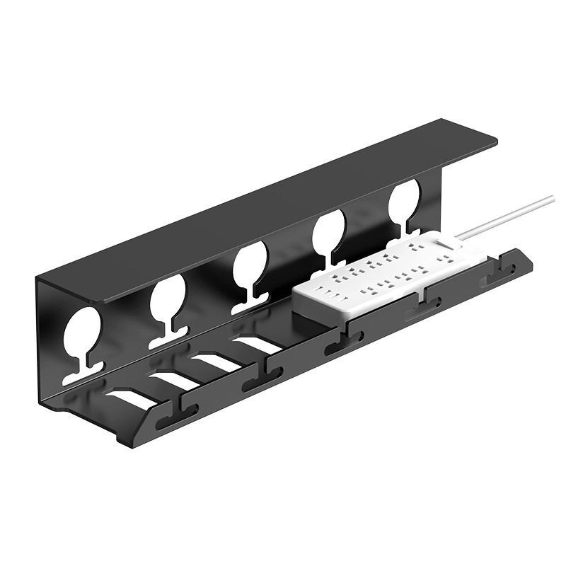 Organizador de cables debajo del escritorio sin necesidad de taladrar, organizador de cables enchufable, estante colgante para almacenamiento de escritorio, estante tipo cesta, estante de almacenamiento, soporte simple.