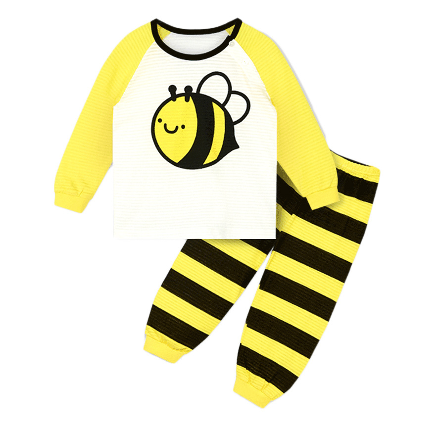 Unifriend Korean Spring & Fall New Kidsren's Pure Cotton Pajamas Baby Home Clothes Thin Loose Set
