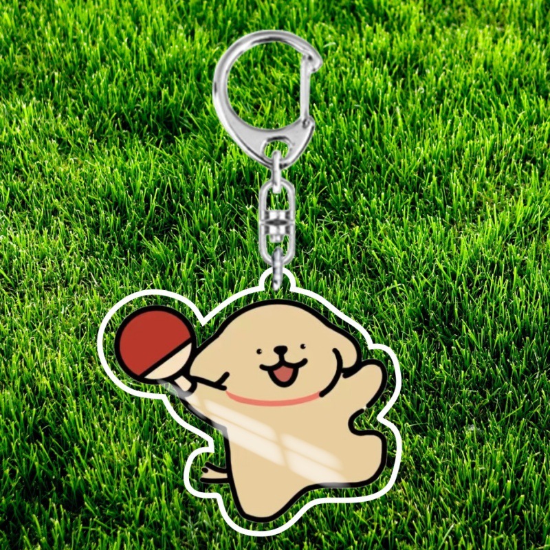 (2개) 귀여운 강아지 탁구 귀여운 클럽 선물 GUOPING SASHA 큰 머리 커플 아크릴 키 체인 펜던트