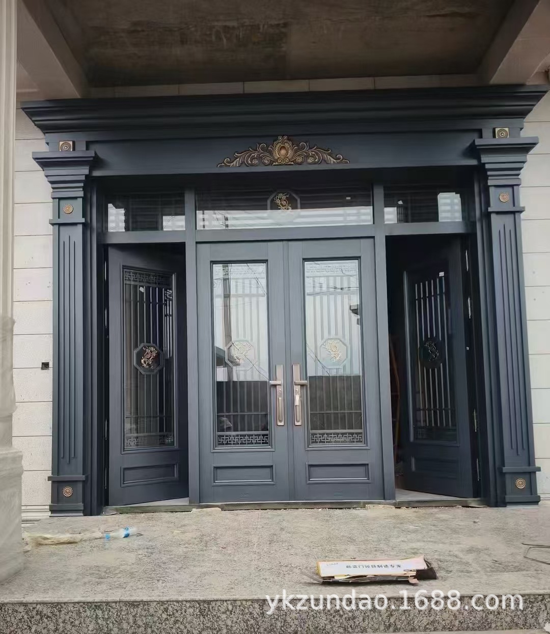 四开锌合金别墅玻璃大门