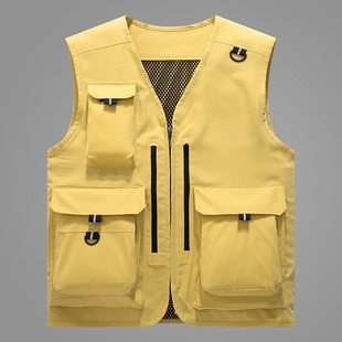 Summer outdoor work clothes multi-pocket photography social worker catering waistcoat custom-made waistcoat custom printing LOGO