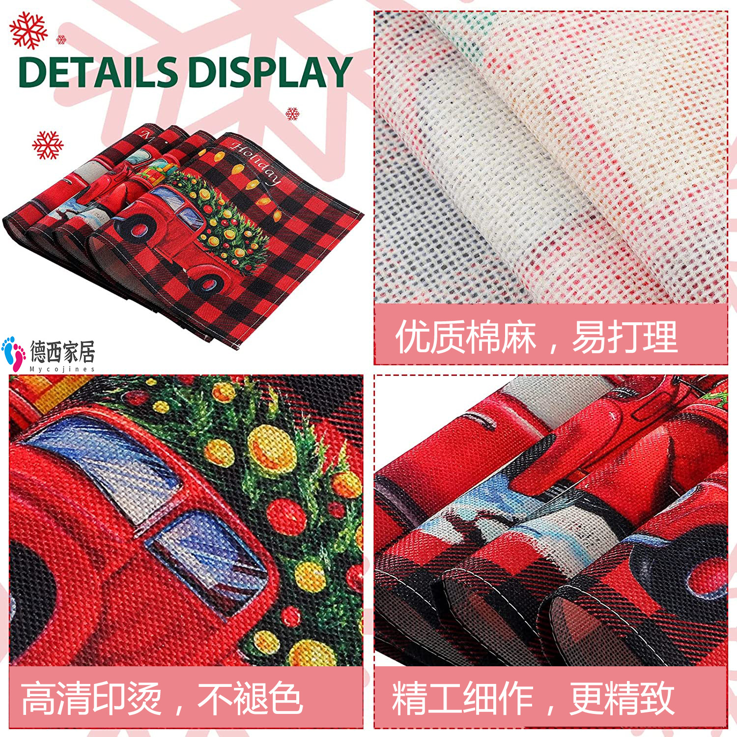 Create Linen Napkin Fabric Cross-border Tablecloth Cotton Linen Western Dinner Napkin Ins Kitchen Tea Towel Japanese Tablecloth