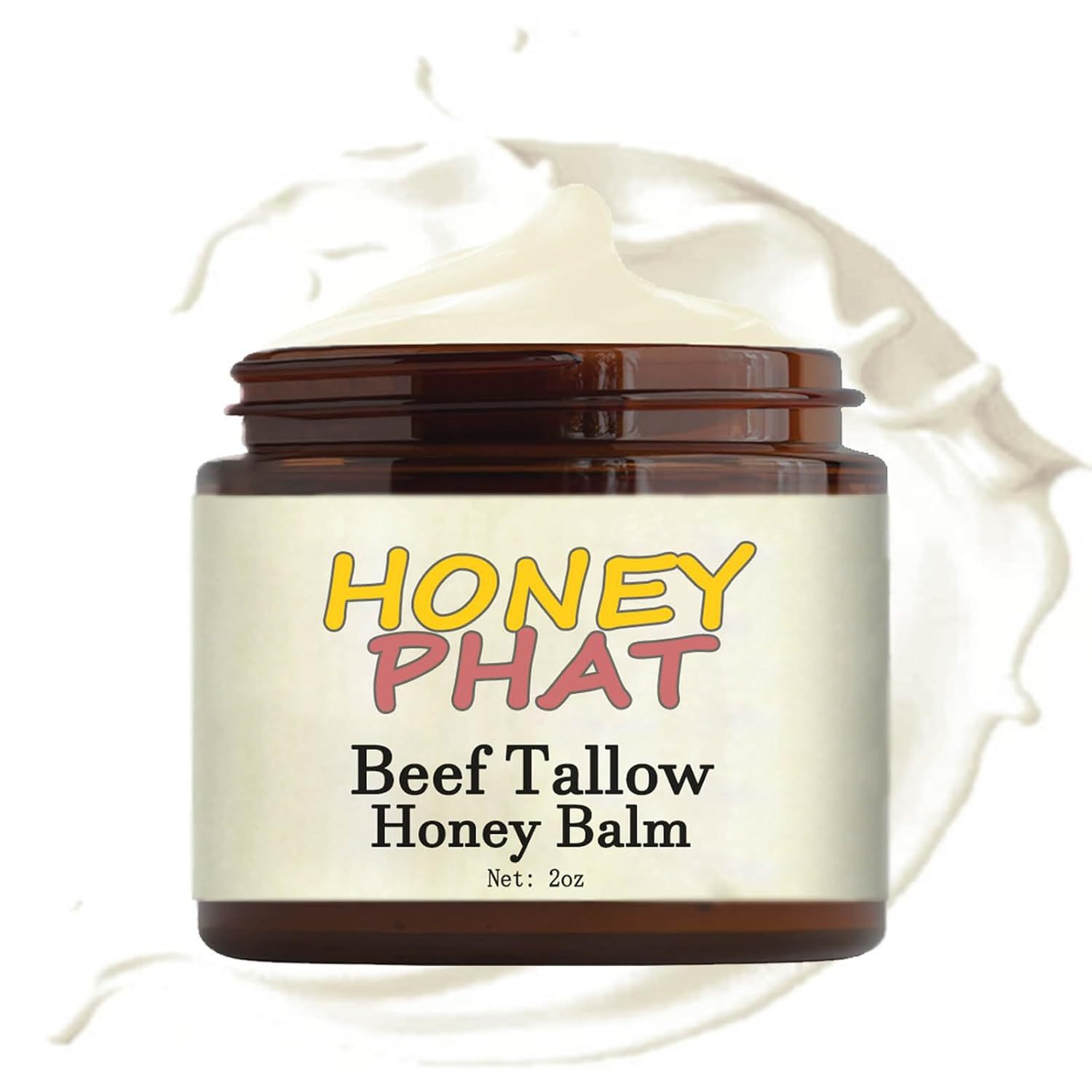 Honey Phat Beef Tallow, Grass-fed Tallow and Raw Honey Balm Face Moisturizer