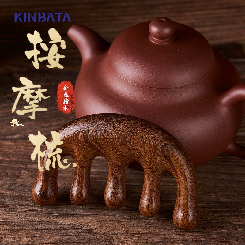 Kinbata Массажная расческа из сандалового дерева головы меридиан расческа волосяного фолликула для мужчин и женщин