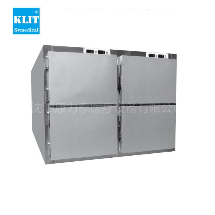 沈阳工厂发货4具4门太平间殡仪馆停尸柜放置柜 尸体冷藏箱存尸柜