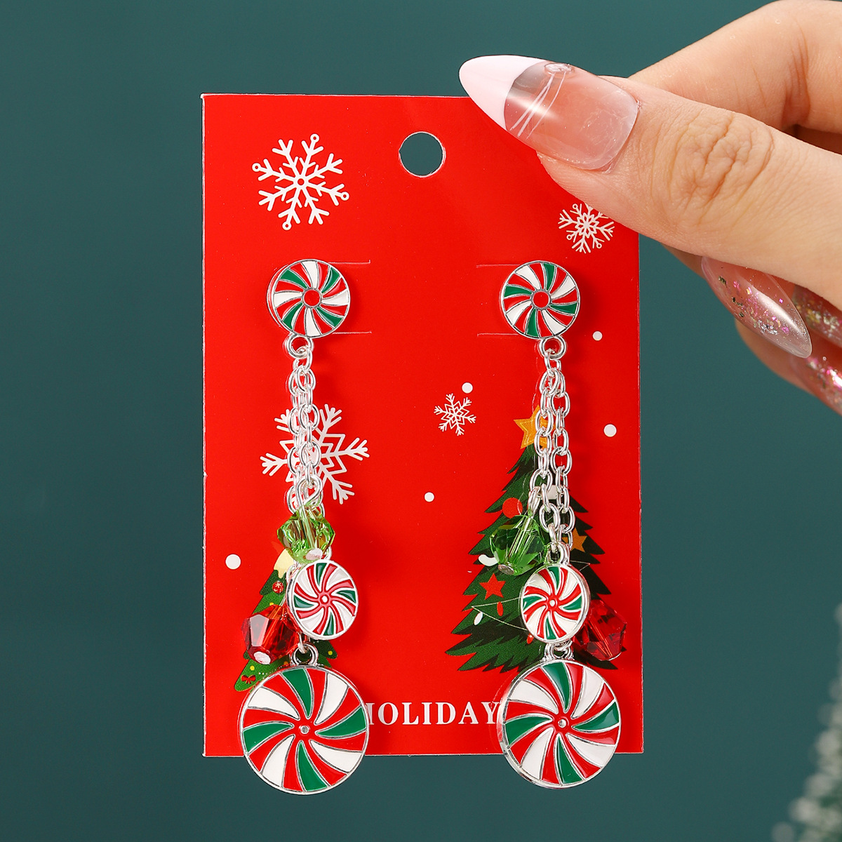 30g Weight Iron Ear Needle Material Drop Earrings Classification 1 Pair Quantity Party, Festival Occasion Alloy Material Christmas Festival Christmas Tree, Santa Claus, Snowflake Pattern Women's Gender IG Style Style 1 Pair Christmas IG Style Christmas Tree Santa Claus Snowflake Alloy Drop Earrings 15