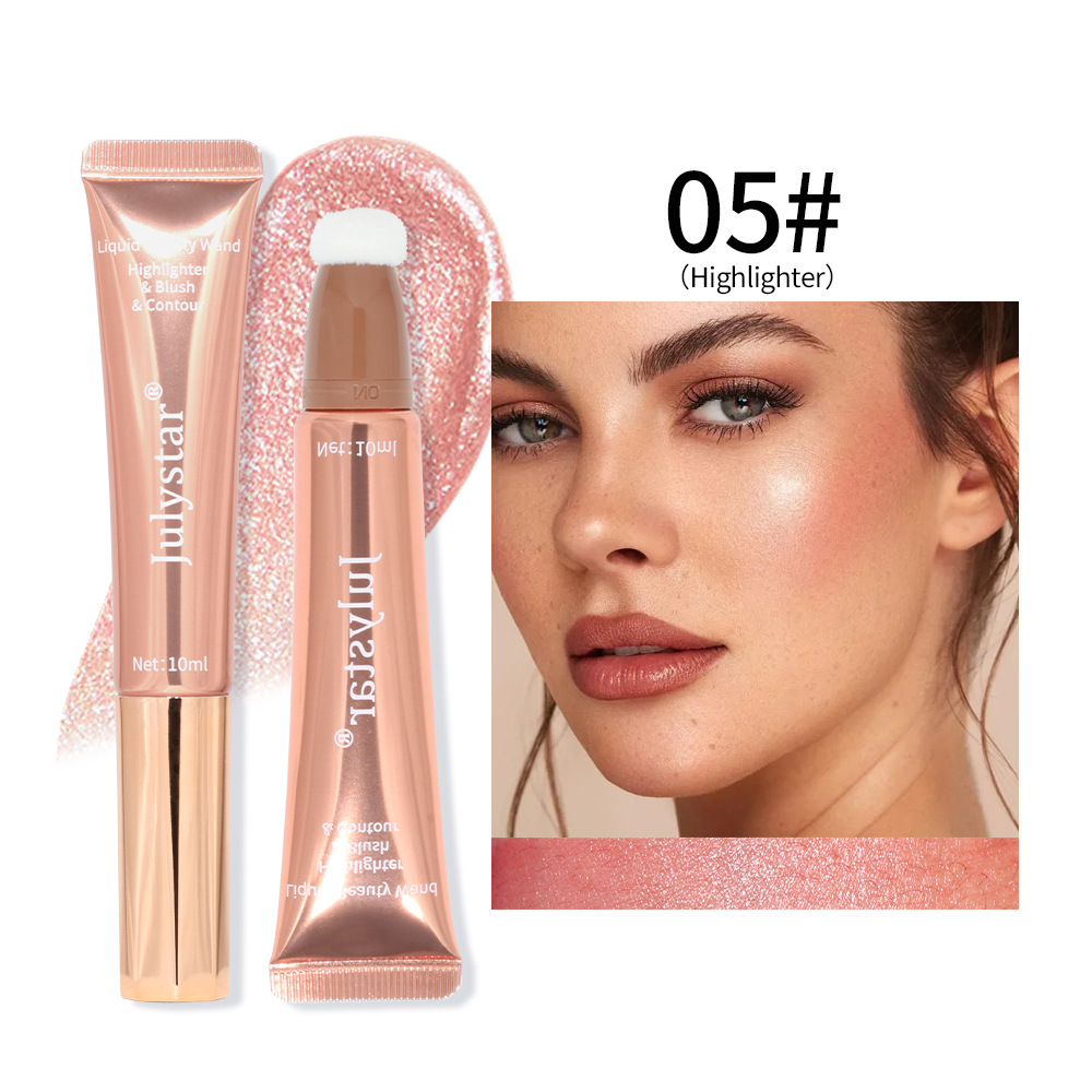 Cross-border liquid blush Highlighter contouring pen Pearlescent fine Shimmering matte beauty stick Natural brightening cushion Blush stick undefined