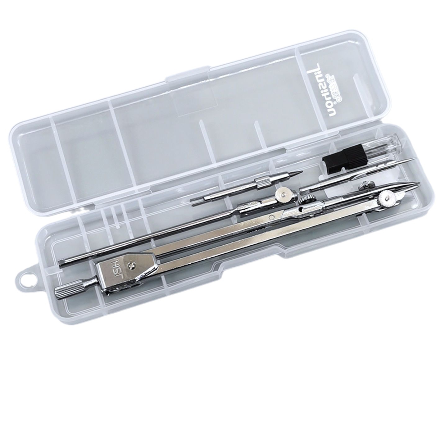 Instrumento de dibujo de brújula, conjunto de brújula metálica grande, máquina de dibujo para estudiantes, regla y regla