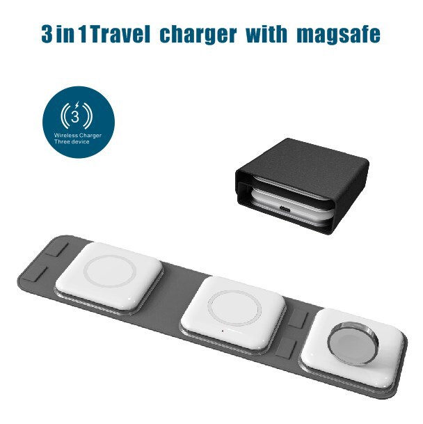 In stock for Apple 15pro three-in-one wireless charger magsafe magnetic wireless charging base folding