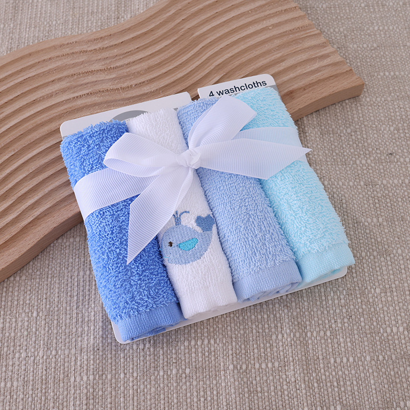Children's Pure Cotton Towel Embroidered Towel Soft Absorbent Towel Kindergarten Cute Cartoon Baby Face Towel