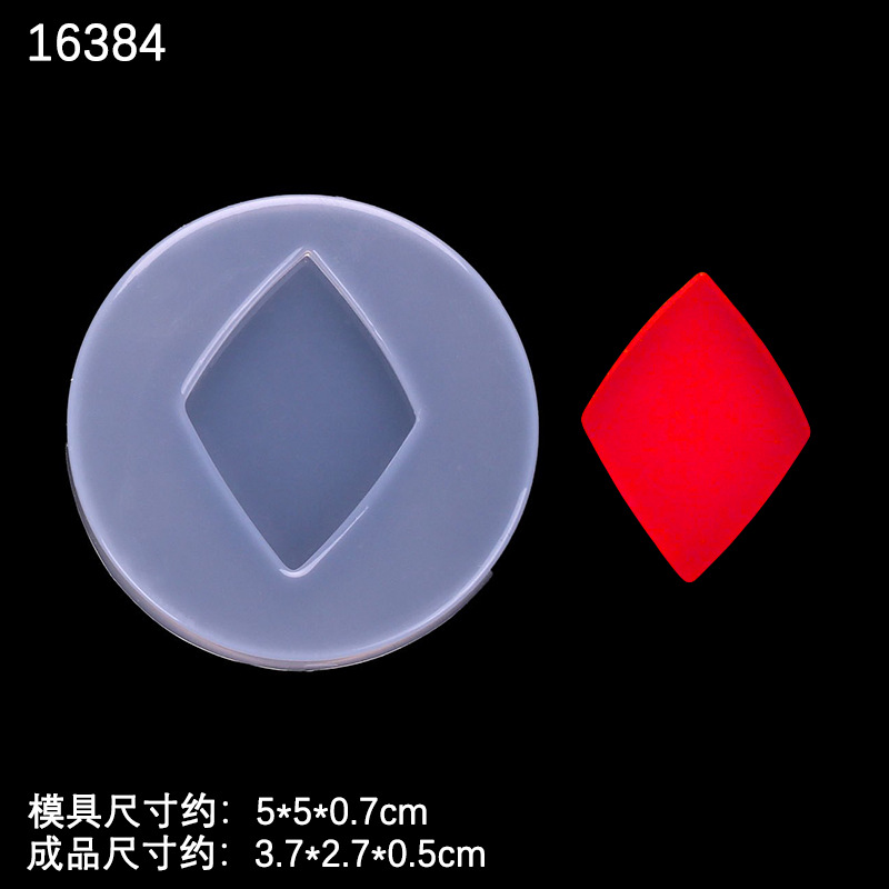 Hecho en casa Tarjeta de Poker melocotón rojo pieza cuadrada Negro melocotón ciruela espejo de epoxi molde de silicona cristal epoxi Cenicero Decoración