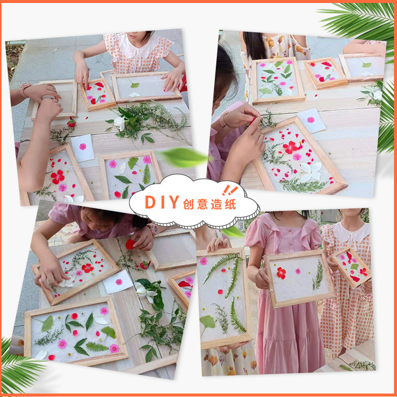 Fabricación de papel antigua fabricación de papel marco neto fabricación de papel hecho a mano de los niños marco neto Arte Creativo hecho a mano material de pulpa de apoyo