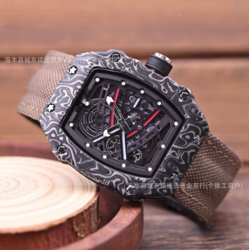 2026 New Richard Carbon Fiber Barrel-Shaped Mechanical Wristwatch Men's High-End Skeleton Sports Watch RM67 Wholesale 2026 New Richard Carbon Fiber Barrel-Shaped Mechanical Wristwatch Men's High-End Skeleton Sports Watch RM67 Wholesale
