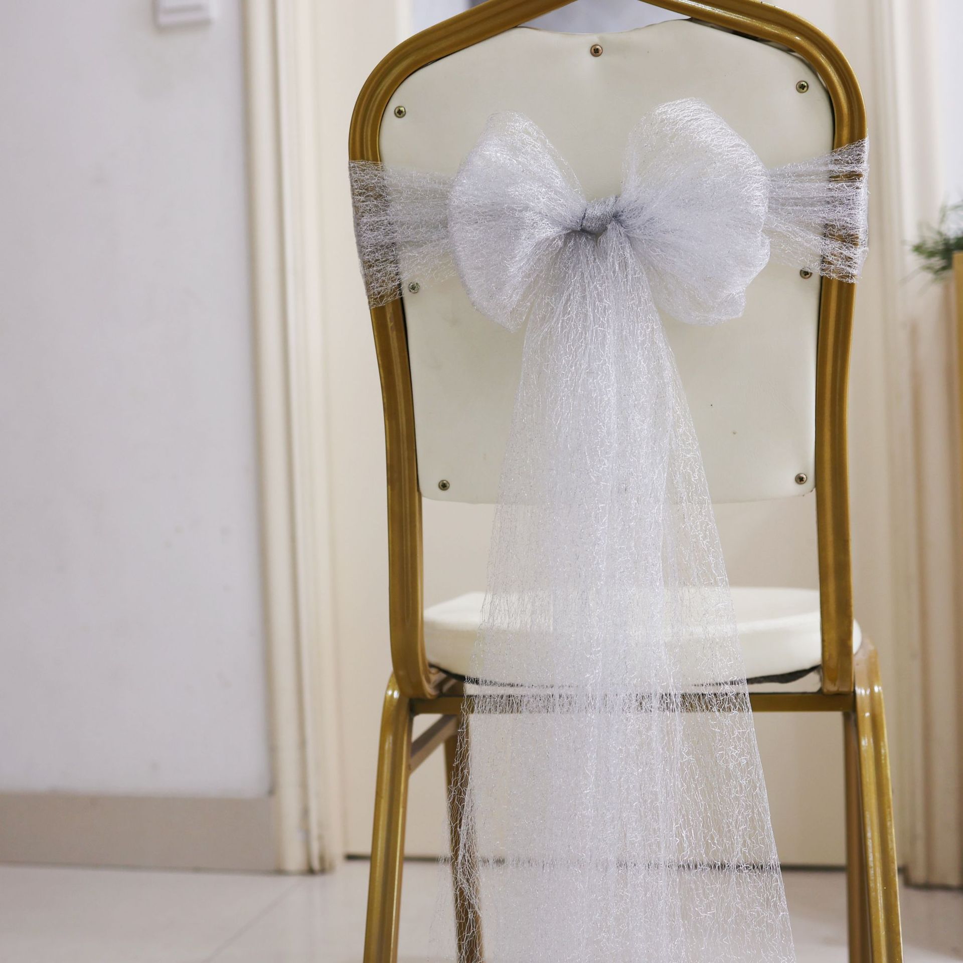 Arco de encaje silla de decoración correa silla de flor de boda cubierta silla de boda transfronteriza diseño de silla cinta tira