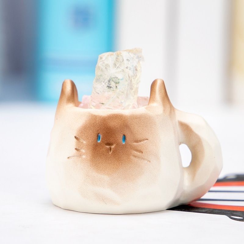 网红同款可猫猫PAI水晶盲盒潮玩树脂工艺品带扩香石寓意摆件直销|undefined