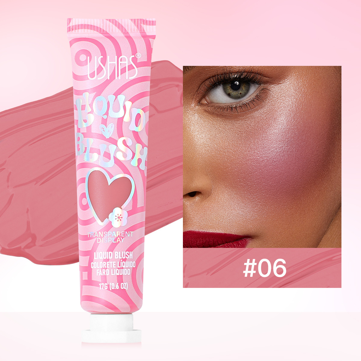 USHAS Beauty Crema de rubor especial transfronteriza Love líquido rubor al por mayor UC131