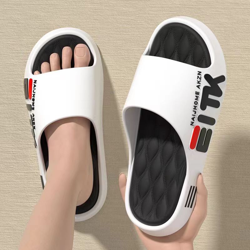 Zapatillas para hombres y mujeres antiolor fondo grueso interior baño doméstico antideslizante pareja de baño para usar zapatillas frías para hombres y mujeres