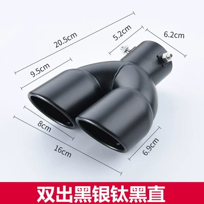 Pipe Exhaust Cover Exhaust Pipe – Car muffler - camel-double-round-titanium-color-support-installation