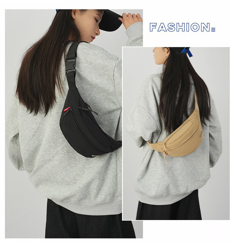 Oxford Cloth Lining Material Unisex Classic Style Sport Style Solid Color Oxford Cloth Waist Bags