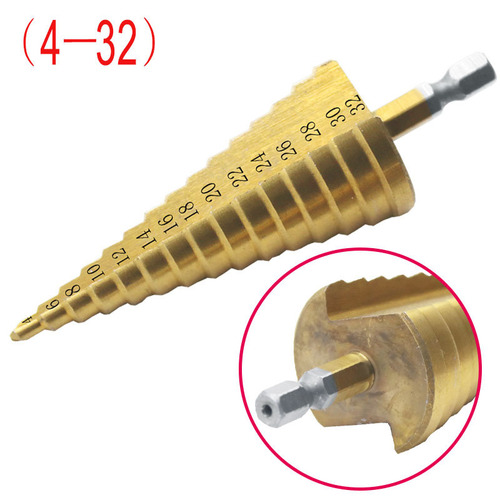 4241 material hexagonal handle step drill pagoda drill bit twist drill bit wood board hole opener single/set optional