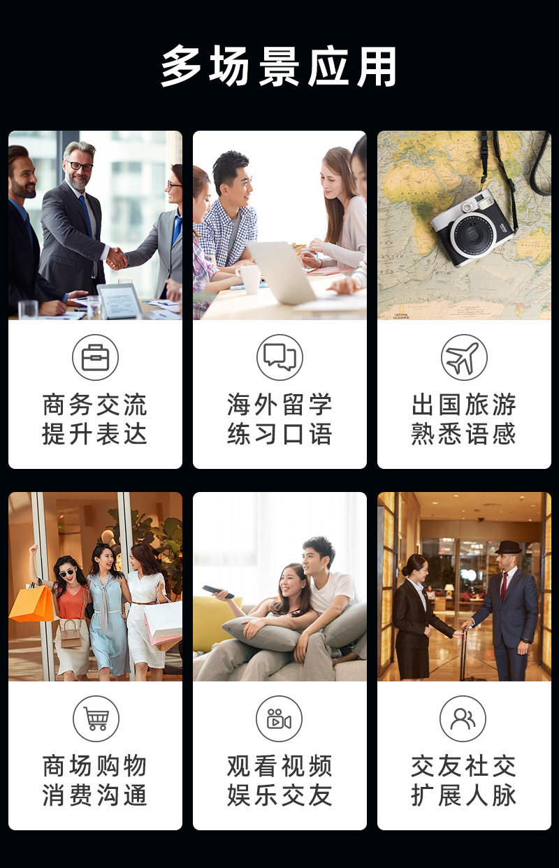 Source factory portable ai intelligent translation machine, real-time dialogue translator, simultaneous interpretation, offline translation into English Specification drawing