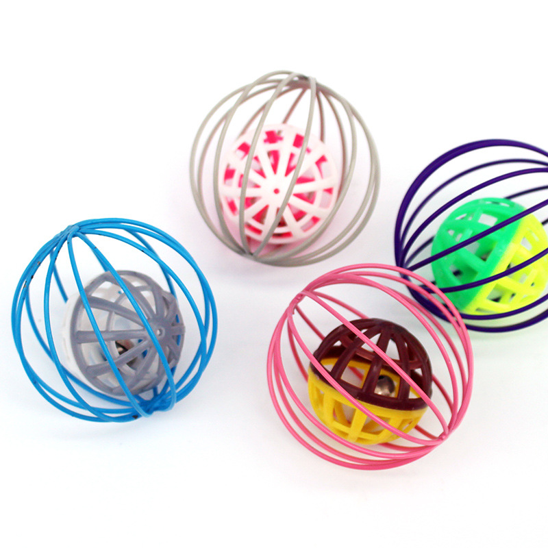 Jaula bola gato juguete Bell Ball auto-Hola juguete gato rascarse bola divertido gato bola interactiva mascota Bola de juguete
