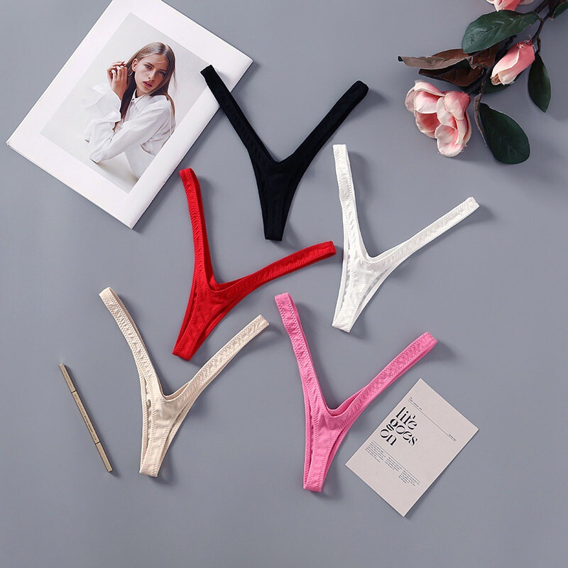 Sexy V-Shaped Thong with High Slit and Deep V-Neckline for Women, European and American Style, Low-Waist, Tight-Fitting, Narrow V-Shaped Design Sexy V-Shaped Thong with High Slit and Deep V-Neckline for Women, European and American Style, Low-Waist, Tight-Fitting, Narrow V-Shaped Design