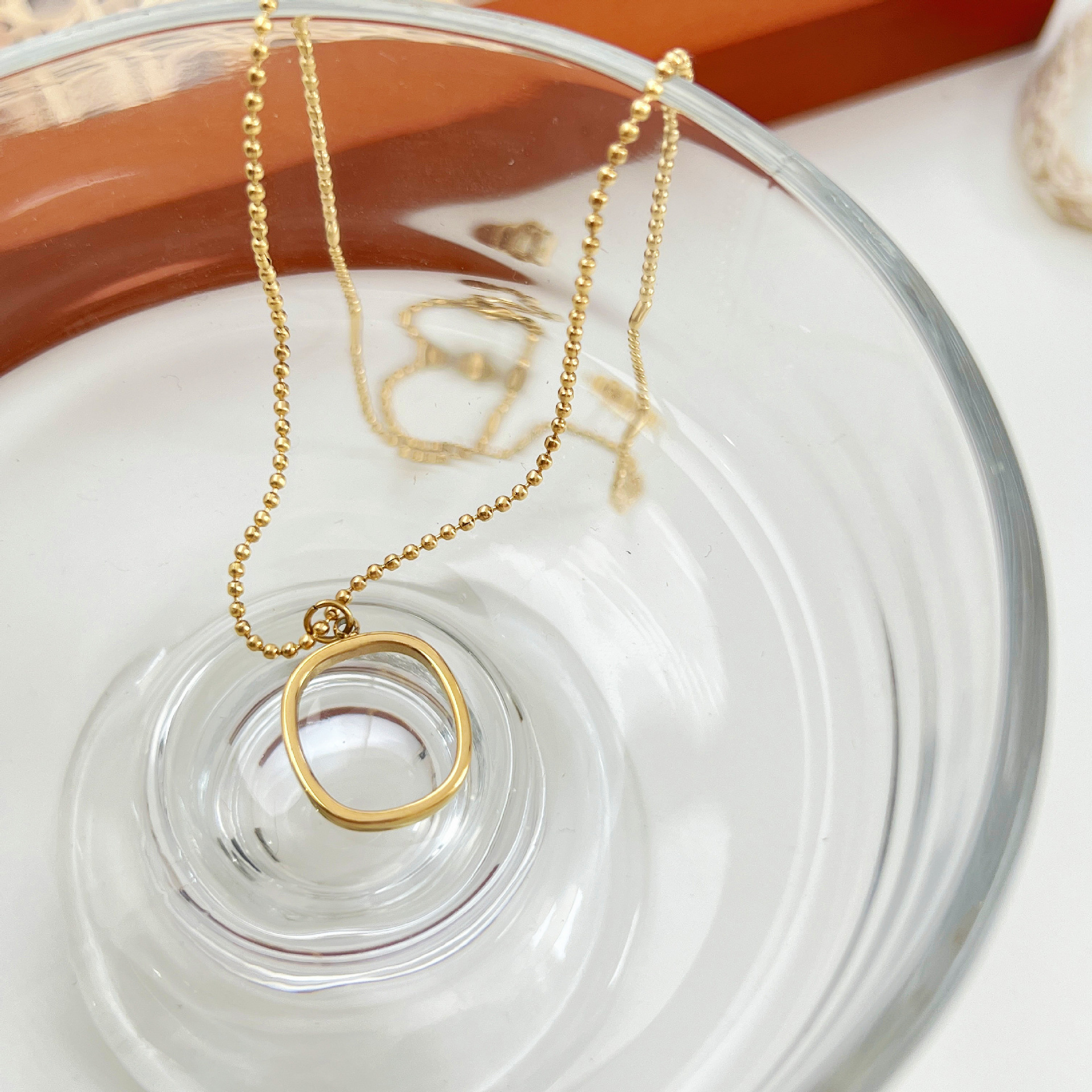 Women Simple Style Geometric Stainless Steel Necklace Plating Metal Chain Stainless Steel Necklaces_colorza_2
