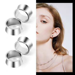 European and American popular popular auricle hollow channel stainless steel ear expander body piercing jewelry ear expander personalized earrings