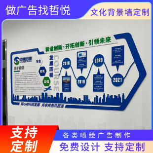 Guangzhou Factory Design Acrylic Corporate Promotion Three-Dimensional Cultural Wall Company Image Front Desk Cultural Background Wall