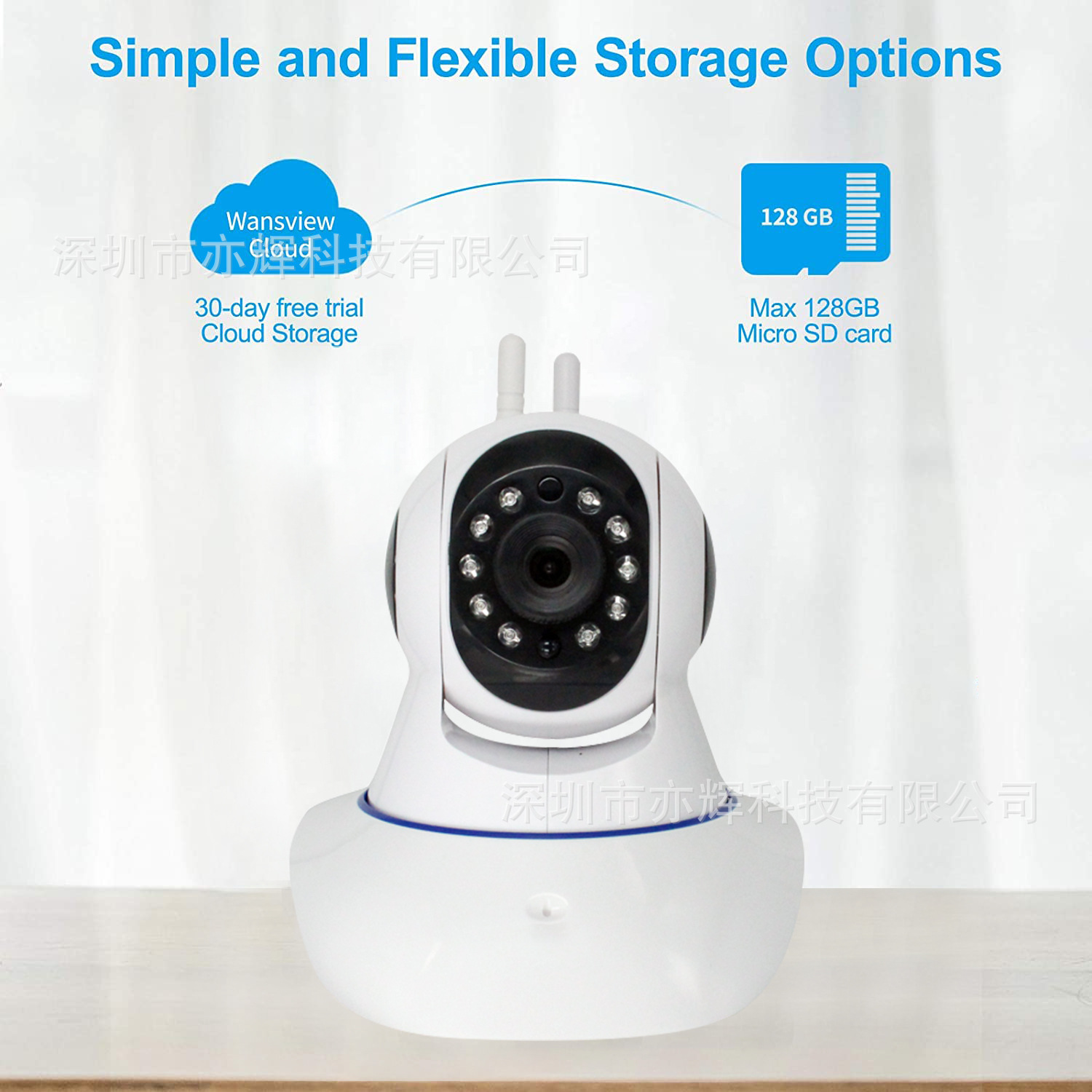 V380 cabeza óptica fuerte red inalámbrica cámara de vigilancia HD visión nocturna teléfono móvil red wifi Cámara inteligente