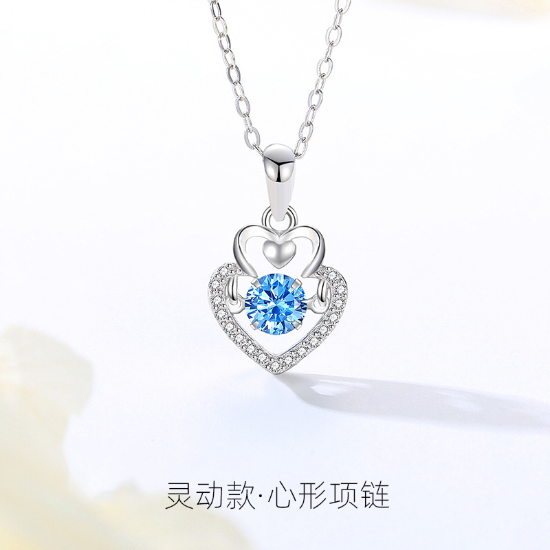 Red de la manera del todo-fósforo de la cadena de clavícula estilo frío colgante de amor Plata de ley 925 collar inteligente femenina al por mayor estilo de hadas