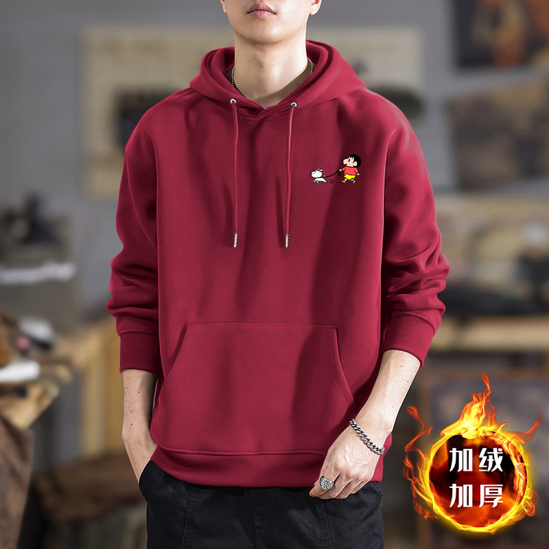 Chaqueta con capuz para hombres primavera y otoño marca de moda americana con chaqueta gruesa de lana de invierno de gran tamaño