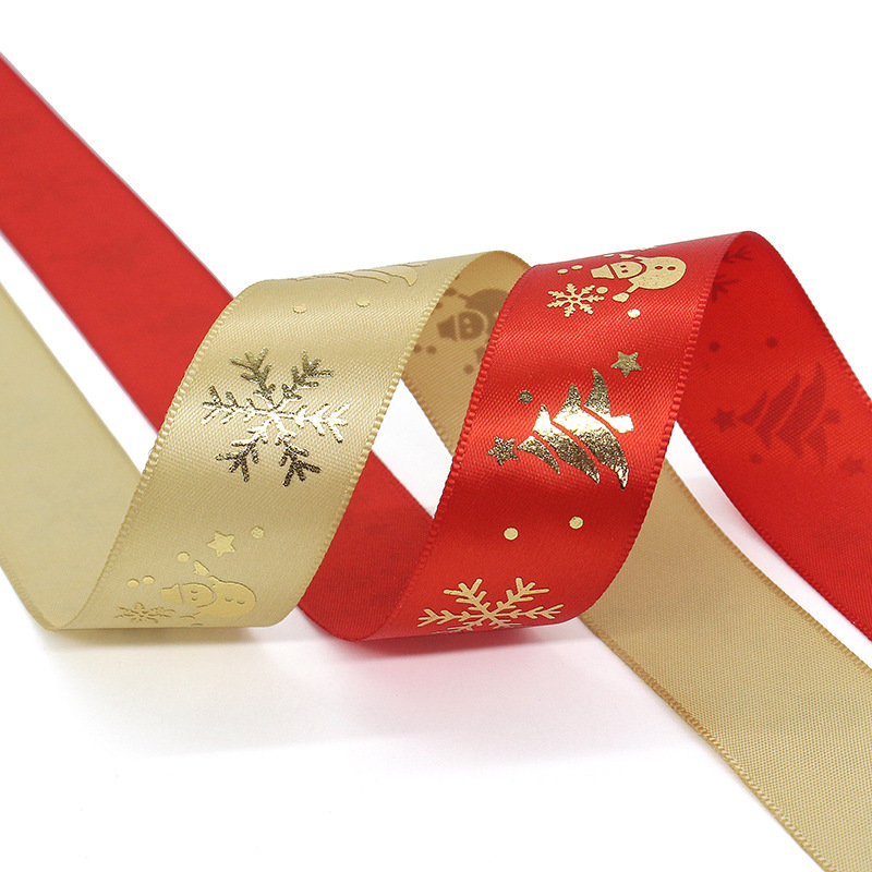 Cintas de Navidad, cintas de regalo, accesorios de Navidad, decoración DIY, cinta de poliéster estampada