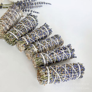 Natural Dried Flower Lavender Bundled White Sage Blue Sage Purifying Aromatherapy Stick Sage Bundle Wholesale