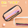 Brand pencil case PVC, plastic waterproof storage bag, cosmetic bag with zipper, Korean style, wholesale