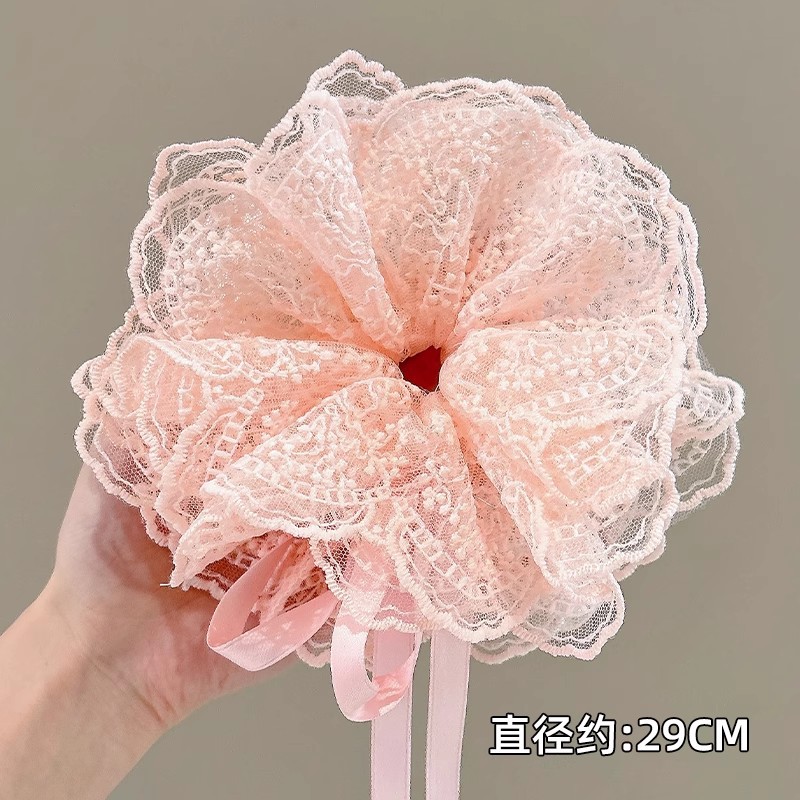 Corbata de pelo de intestino de lunares de crema grande coreana, gomas de goma de cola de caballo suaves para mujer, accesorios para el cabello de bola, accesorios para el cabello, cuerda para la cabeza