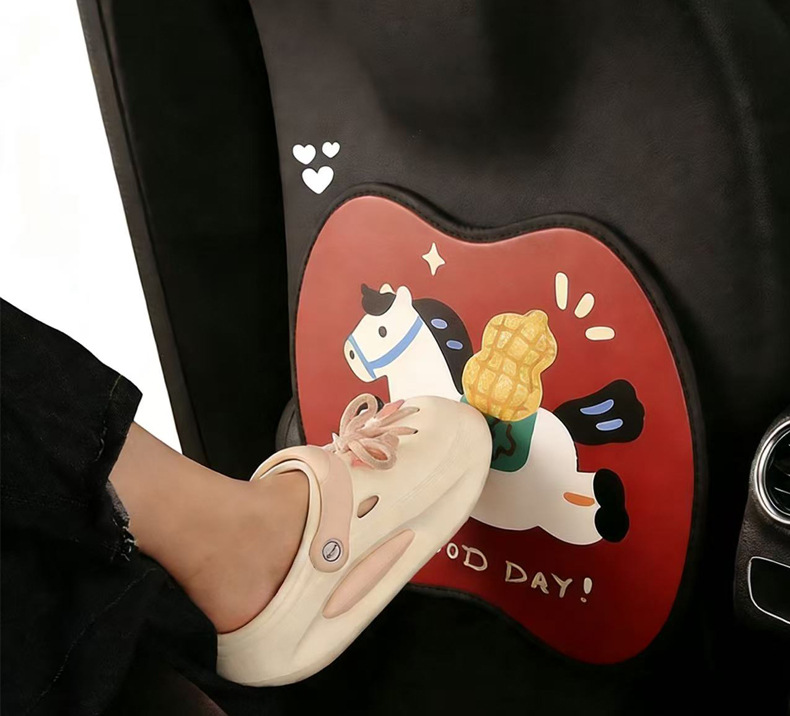 Cute Cartoon Pony Car Seat Back Anti-Kick Pad, Car Seat Back Anti-Dirt Pad for Children, Anti-Kick Mat
