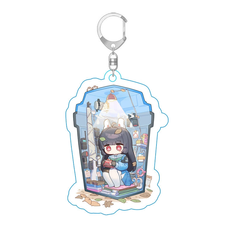 Anime Blue Files Peripheral Keychains Blue Files Acrylic Pendant Animation Keychain