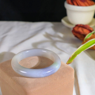 Jin Yu Tang Xinjiang Hetian jade smoke purple floating emerald bracelet jade gentle delicate bracelet type full mellow elegant intellectual