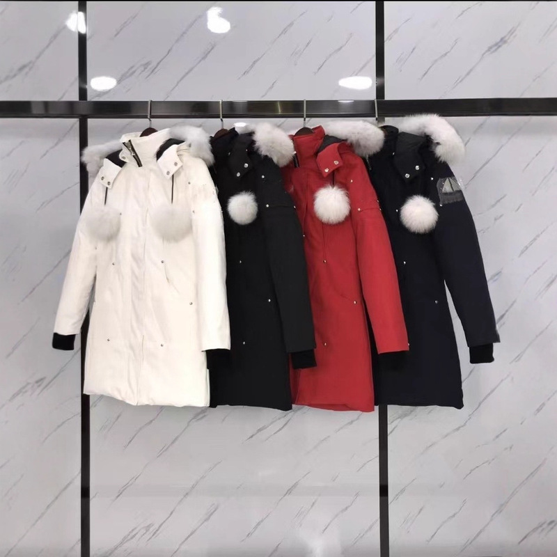 European and American Fashion Style Women's Waist-Cinching Long down Jacket Outdoor Casual Thickened Fox Fur Coat