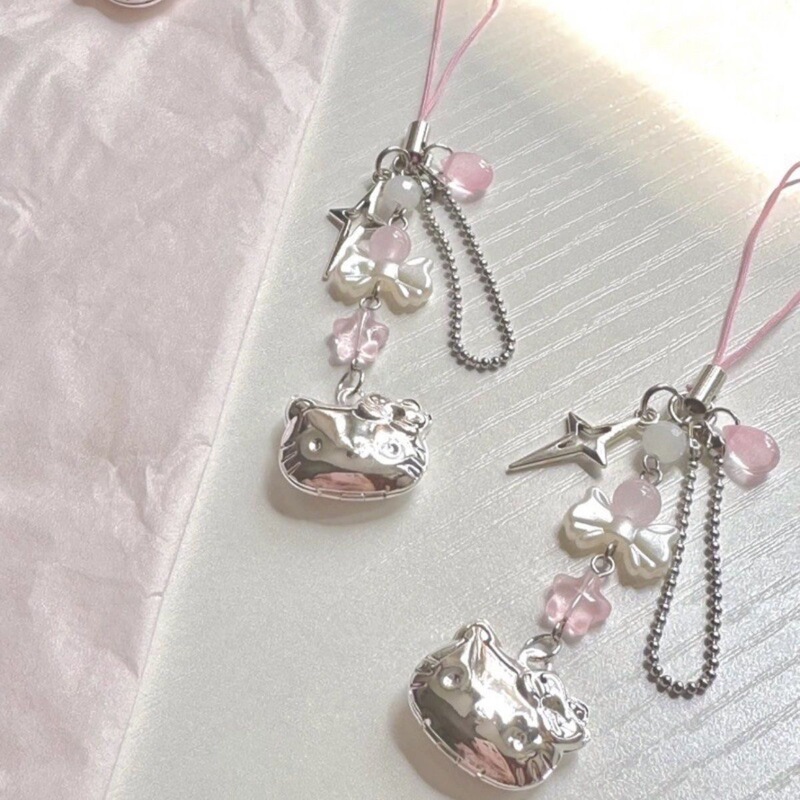 High-Appearance Cartoon Kt Pendant, Sweet-Style Phone Chain Accessory, Bag Charm, Bowknot, Star, Ins Niche Style