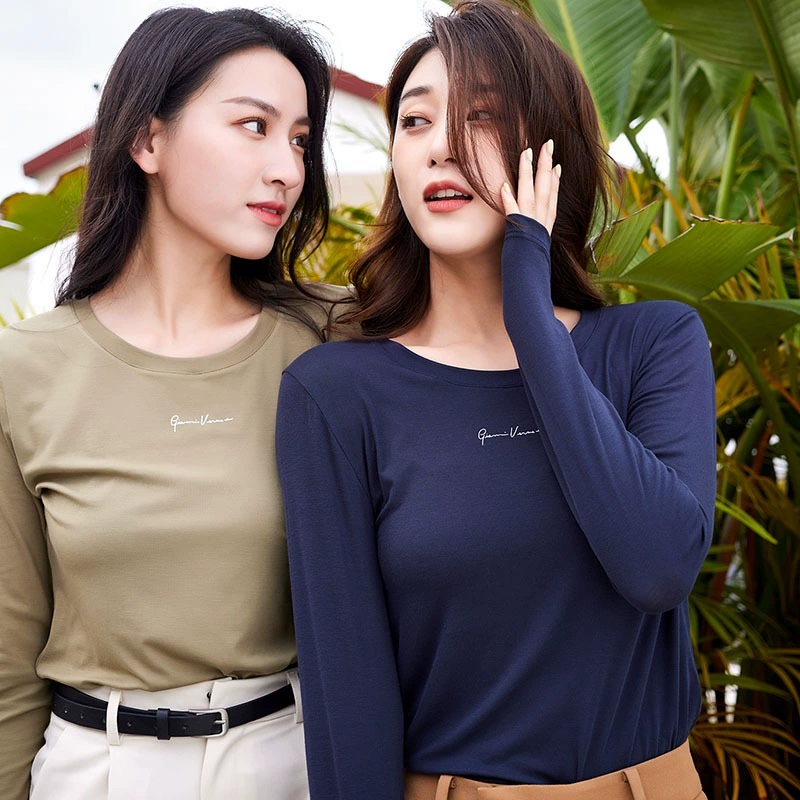 4213 Youke шелк 2022 осень новая облегающая темпераментная модная облегающая черная нижняя рубашка в Корейском стиле