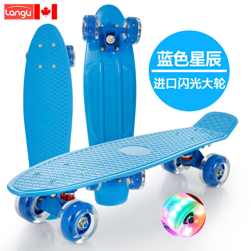 Pequeño tablero de pescado para niños adultos adolescentes 3 - 6 - 12 años principiantes de cuatro ruedas scooter profesional