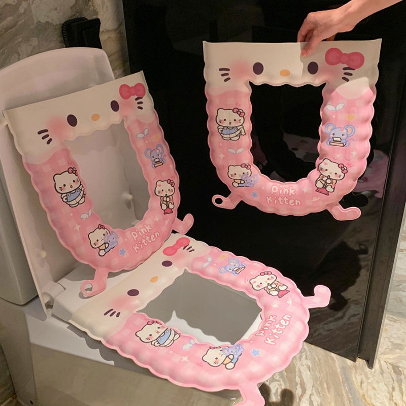猫の足トイレマット 2025 新ピンクホーム防水便座クッション eva 粘着タイプユニバーサルオールシーズン|undefined