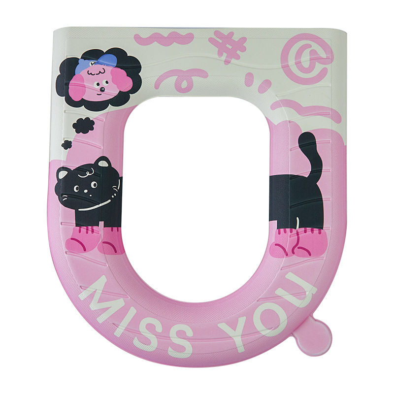 Eva estera del inodoro hogar dibujos animados impermeable cuatro estaciones suministros baño engrosada desechable adhesivo lavadora