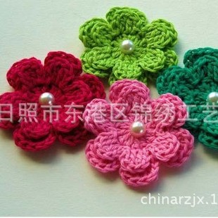 2025 spring cute hand hook children's headdress flower wool jewelry shoes flower clothing ingredients hand-woven wool