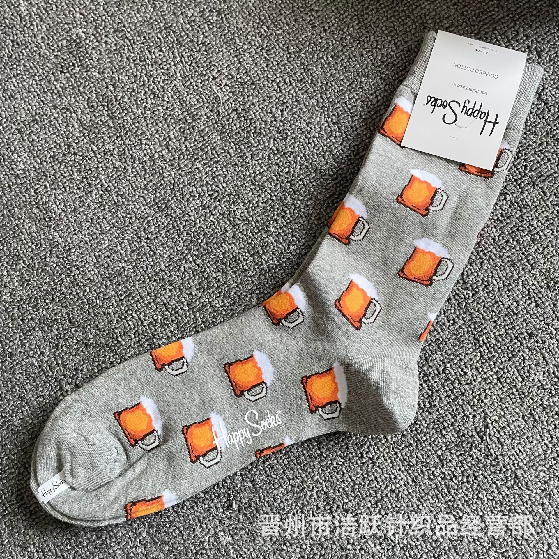 Happy socks新品高品质ハイレザー男性ソックススウェーデンコットンソックスファッションソックスカップルinsロング美脚ソックス