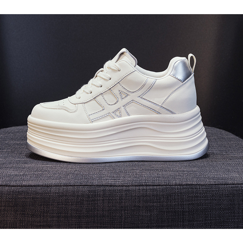 Giày sneaker nữ đế dày tăng chiều cao phong cách thể thao đa năng — M2985 lót đơn màu bạc, M2985-1 cộng với nhung đỏ, M2985-1 plus nhung bạc, M2985 lót đơn màu đỏ chi tiết 23
